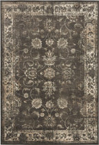 SAFAVIEH Vintage Collection Area Rug - 5'3" x 7'6", Soft Anthracite, Oriental Distressed Viscose Design, Ideal for High Traffic Areas in Living Room, Bedroom (VTG117-330)