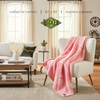 Wicked Glinda Paul Tazewell Pink Bedding Soft Cozy Feather Knit Intarsia Throw Blanket, 50 in x 60 in, (Officially Licensed Product) By Franco Collectibles - color: Wicked - Glinda Swirl, size: 50 in x 60 in