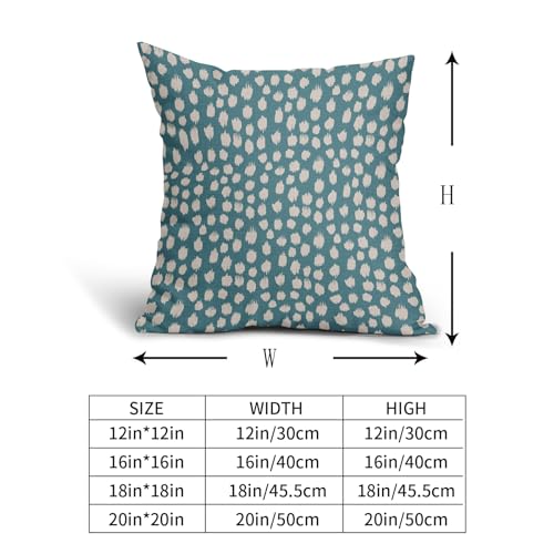 Sweetshow Aqua Cream Dots Pillow Covers 16x16 Set of 2 Boho Design Polka Dot Throw Pillows Modern Trendy Print Outdoor Decorative Pillowcase Square Linen Cushion Cases Decor for Sofa Couch Bed - color: Aqua Cream Dots, size: 16" x 16" (Pack of 2)