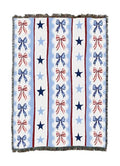Pure Country Weavers Red White and Lace - Americana Gift Tapestry Throw Blanket Woven from Cotton - Made in The USA (50X60) - color: Red White and Lace, size: 50x60