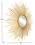 SAFAVIEH Home Collection Vila 41-inch Gold Sunburst Round Mirror