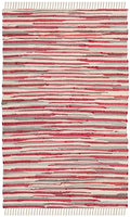 SAFAVIEH Rag Rug Collection Accent Rug - 2' x 3', Red & Multi, Handmade Boho Stripe Cotton, Ideal for High Traffic Areas in Entryway, Living Room, Bedroom (RAR129R) - color: Red/Multi, size: 2' x 3' (Rectangular)