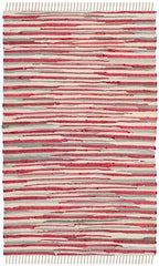 SAFAVIEH Rag Rug Collection Accent Rug - 2' x 3', Red & Multi, Handmade Boho Stripe Cotton, Ideal for High Traffic Areas in Entryway, Living Room, Bedroom (RAR129R) - color: Red/Multi, size: 2' x 3' (Rectangular)