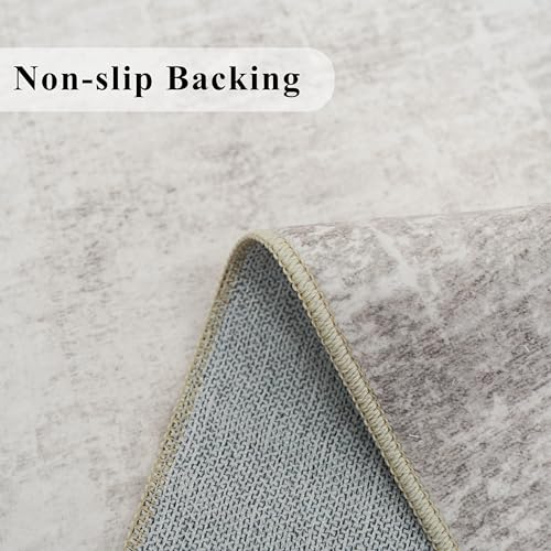 HAOYUNLAI 2x3 Entryway Area Rug: Washable Kitchen Bedroom Carpet Soft Abstract Laundry Bathroom Rugs with Non-Slip Backing Easy-Clean Distressed Home Decor Floor Mat for Pets Family (2x3,Beige/Cream) - color: Beige/Cream, size: 2' x 3' (Rectangular)