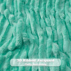 NEWCOSPLAY Super Soft Queen Blanket Aqua Premium Silky Flannel Fleece 3D Ribbed Jacquard Lightweight Bed Blanket All Season Use (Aqua Ribbed, Queen(90"x90")) - color: Aqua Ribbed, size: Queen(90"x90")