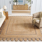 SAFAVIEH Area Rug 8x10 - Natural Fiber Collection - Large - Natural & Grey, Handmade Jute, Ideal for Living Room, Bedroom, Dining Space (NFB125F) - color: Natural/Grey, size: 8' x 10' (Rectangular)
