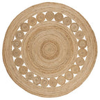 SAFAVIEH Area Rug 6' Round - Natural Fiber Collection - Natural Brown, Handmade Jute, Boho Farmhouse Braided Design (NF364A) - color: Natural, size: 6' (Round)