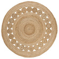 SAFAVIEH Natural Fiber Collection Area Rug - 6'6" Round, Natural Brown, Handmade Jute, Boho Farmhouse Braided Design (NF364A) - color: Natural, size: 6'6" (Round)