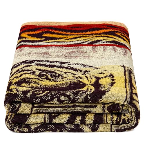 100% Cotton Throw Blanket for Couch Sofa or Bed All Season Terry Blankets & Throws, Lightweight & Breathable Cotton Blanket, Picnic Rug, Terry Bed Sheet (Tiger) - color: Tiger