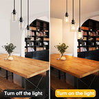 MAXvolador Industrial 3-Light Pendant Light, Adjustable Hanging Light Fixture with Clear Glass Shade, Pendant Lighting E26 Base Ceiling Lamp, Black - color: Black