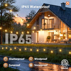 addlon Outdoor String Lights 50FT G40 with Remote, 27 LED Shatterproof Bulbs, Dimmable Patio Globe Lights Waterproof, Hanging Outside Lighting for Backyard, Garden, Deck, Balcony, Porch, Café, Decor - size: 50FT(25 Sockets)