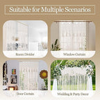 BECHAEO Boho Macrame Beaded Curtain Handmade Door String Curtain for Doorway Window Cotton Tassels Beads Hanging Room Divider Hallway Closet Bedroom Living Room Decor, White - 1 Panel 35" W x 79" L - size: 35"W x 79"L (Pack of 1)