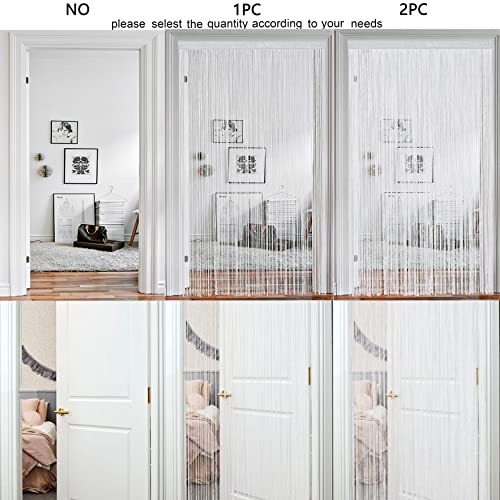 HSYLYM Spaghetti String Curtains for Doorways Privacy Door Frame Tassel Hippy Wall Kitchen Hallway Boho Fringe Curtain Hanging Door Room Dividers Decor 1 Panel（39×110in/100×280cm,White） - color: White, size: 39"W x 110"L (Pack of 1)