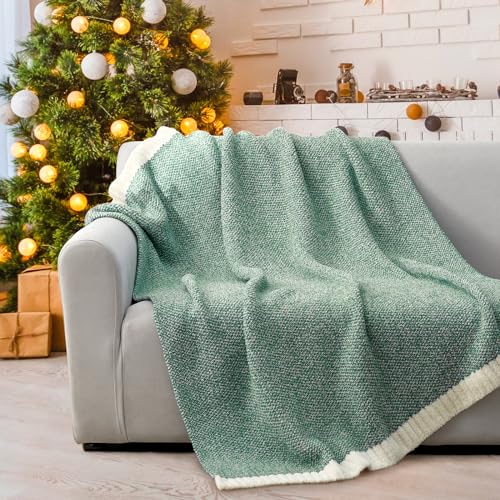 Snuggle Sac Green Throw Blanket, Ultra Soft Warm Blankets for Couch, Cozy Knit Fuzzy Plush Throws Blanket for Sofa, Bed,Living Room, Heather Green, 50x60 inches - color: Green, size: Throw(50"x60")
