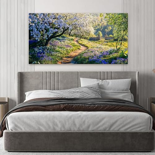 Canvas Wall Art Decor Modern Green Wall Art for Living Room Flower Tree Landscape Wall Art Prints Nature Trail Art Work for Wall Decor Artwork for Walls Kitchen Bedroom Office Decor 20" X 40" - color: XY-P, size: 40"L x 20"W