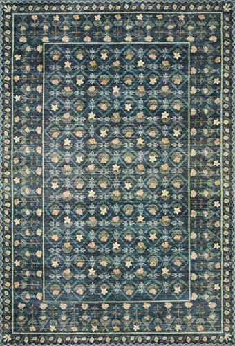 Loloi Rifle Paper Co. Eden Collection EDE-03 Lattice Indigo 2'-6" x 9'-6" Runner Rug feat. CloudPile™ - color: Lattice Indigo, size: 2'6" x 9'6" (Rectangular)