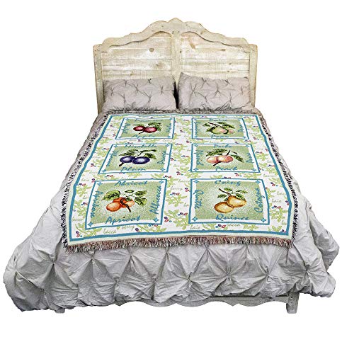 Pure Country Weavers Alsatian Fruit Blanket - Garden Floral Gift Tapestry Throw Woven from Cotton - Made in the USA (72x54) - color: Alsatian Fruit