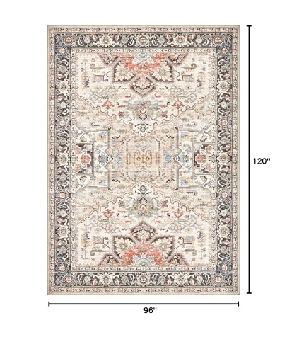 8x10 Area Rugs for Living Room - Large Carpet Ultra Thin Soft Washable Oriental Vintage Floral Distressed Big Indoor Carpets for Bedroom Nursery Dorm Home Decor Aesthetic - Multi - color: Multi Color, size: 8' x 10' (Rectangular)