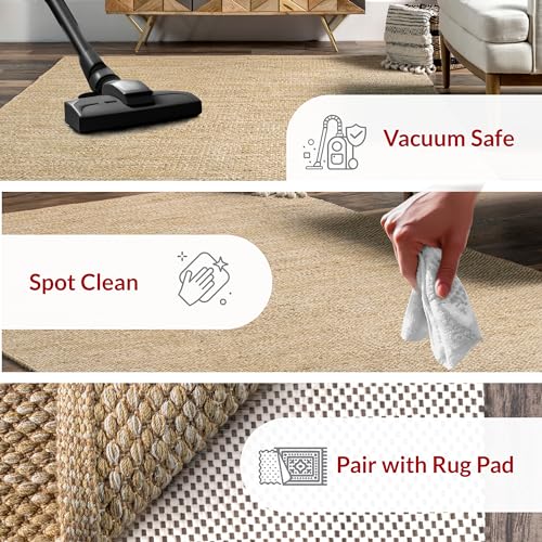 nuLOOM Alessi Solid Farmhouse Cotton Area Rug, 5x8, Beige - color: Beige, size: 5' x 8' (Rectangular)