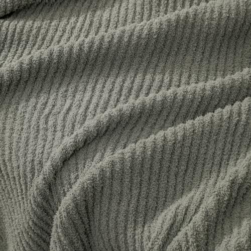 bearberry Soft Rib Knit Blanket Thin Warm & Breathable - Snuggly Minky Throw for Everyday Use, Travel, Chair | All-Season Machine Washable for Couches, Gifts, Family (Grey, 50”x60”) - color: Ribbed Knit Grey, size: Throw(50″x60″)