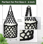 2PK Wall Planters for Indoor Plants, Macrame Plant Hanger | Plant Hanger, Hanging Planter (2PK, up to 6 inch Pot) - color: Black X 2pc