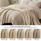 WDCOZY Muslin Blanket 100% Cotton Blankets Twin Size 4-Layer Breathable Lightweight Soft for Couch Bed Boho Farmhouse Linen Tassels Ruffle Gauze Blankets All Season 60x80 Inches Beige Tan Neutral - color: Beige, size: Twin (60"x80")