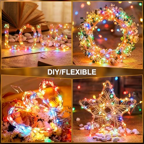 Solar String Lights 2 Pack Total 66FT 200LED Solar Fairy Lights Outdoor Waterproof 8 Lighting Modes Twinkle Lights for Patio, Garden Yard Party Wedding Tree Christmas Halloween Decoration, Multicolor - color: Multicolor