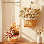 2 Pack Hanging Wall Baskets for Entryway & Front Door – Woven Wicker Baskets for Flowers, Mail, Keys – Boho Farmhouse Wall Decor Set for Plants