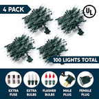 Joiedomi Clear Christmas String Lights Indoor,400(4x100) Mini White Fairy Light,85.6 FT Lighting Decor for Patio Dorm Classroom Bedroom Holiday Wedding Party Garland Birthday Festival,Green Wire - size: 100 Lights×4 Pack