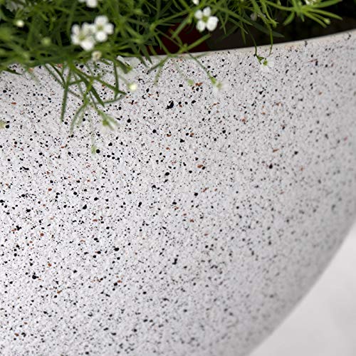 LA JOLIE MUSE Large Hanging Planters for Outdoor Plants - 13 Inch Hanging Flower Pots Set of 2, Speckled White - color: Speckled White