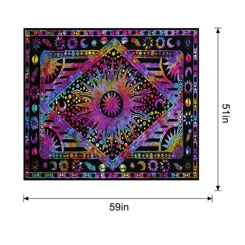 Starry Sky Astrology Tapestry – Celestial Space Constellation Wall Hanging for Bedroom, Living Room, Office - color: Astrological Chart, size: 59"L x 51"W