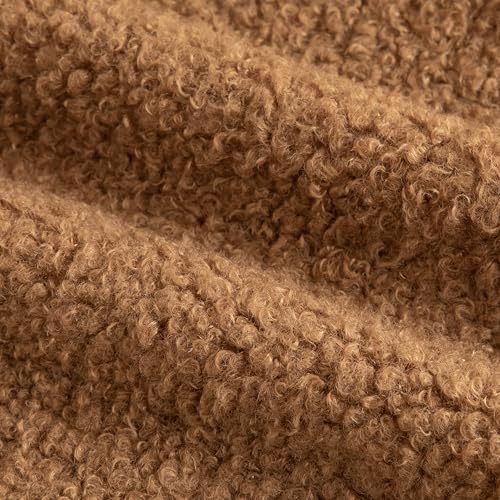 Pack of 2 Curly Teddy Wool Faux Fur Throw Pillow Covers Fuzzy Accent Soft Sherpa Pillowcases Sheepskin Fleece Decorative Cushion Case for Sofa Couch Living Room 24x24 Inch Bronze - color: Bronze, size: 24" x 24" (Pack of 2)