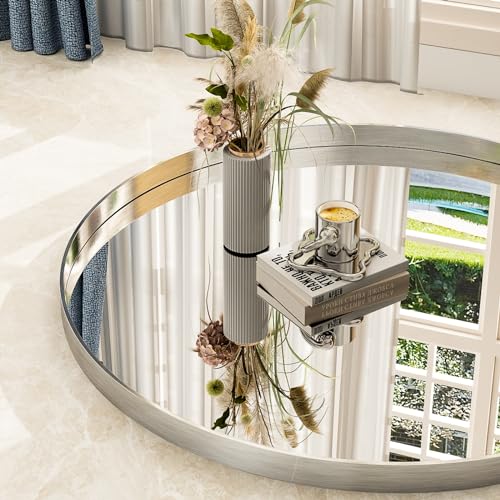 30 Inch Round Bathroom Mirror - Wall Mounted Circle Mirror with Metal Frame, Modern Mirror Suitable for Bathroom, Vanity, Entryway, Living Room, Wall Decor,Silver - color: Silver, size: 30"L x 30"W