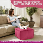 MeMoreCool Stuffed Round Pouf Ottoman Foot Rest, Floor Pouf Foot Stool with Soft Foam Chunk Filling, Small Round Ottoman Footstool Circle Footrest for Living Room - color: Piping Magenta