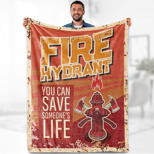 Firefighter Blanket Gifts for Men - Fireman Practitioner Hydrant Fire Fighter Throw Appreciation Gifts for Boy Adult Son Bed Couch Firefighters' Day Birthday Christmas lightweight Blanket 50"x60" - color: Firefighter 2