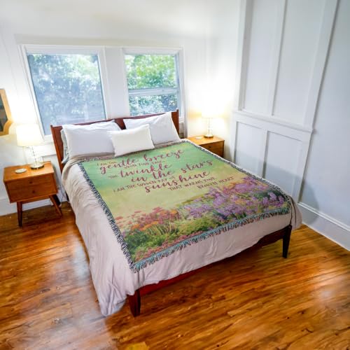 Pure Country Weavers I Am The Gentle Breeze Upon Your Face Blanket Flowers - Sympathy Bereavement Gift Tapestry Throw Woven from Cotton - Made in the USA (72x54) - color: Breeze Flowers, size: 72" x 54"