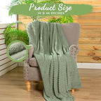 Buryeah 12 Pcs Flannel Throw Blanket Bulk 50 x 60 Inch Wedding Throw Blanket Soft Lightweight Winter Blankets with Striped Ribbed for Sofa Room Couch Donation Homeless Gifts (Sage Green) - color: Sage Green