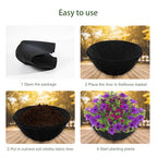 hehimhis 6Pcs 16 Inch Round Non-Woven Planter Basket Liner, Hanging Basket Fabric Liners Coco Fiber Liner Replacement for Hanging Flower Pot (6, 16inch) - size: 16inch