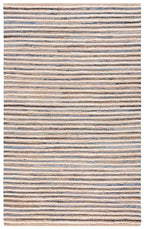 SAFAVIEH Cape Cod Collection Area Rug - 6' x 9', Natural & Blue, Handmade, Braided Design, Ideal for The Living Room, Bedroom, Dining Room (CAP151M-6) - color: Natural/Blue, size: 6' x 9' (Rectangular)