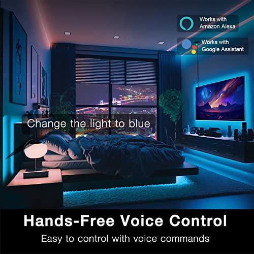 DAYBETTER Smart WiFi Led Lights 100ft, Tuya App Controlled Led Strip Lights, Work with Alexa and Google Assistant, Timer Schedule, Color Changing Led Lights for Bedroom Party Kitchen - size: 100ft