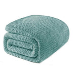 Exclusivo Mezcla Fleece Bed Blanket Twin Size, Lightweight Jacquard for Spring Summer, Soft Cozy Breathable Blankets, Celadon, 90x66 Inches - color: Celadon, size: Twin ( 90x66 IN )