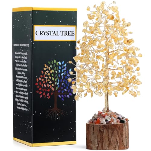 MAIBAOTA Citrine Crystals Tree of Life Yellow Office Home Decor Good Luck Handmade Feng Shui Spiritual Gifts for Women - color: Yellow02