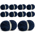 10 Pack Jumbo Chenille Yarn for Crocheting, #10 Super Bulky Baby Soft Yarn for Hand Knitting, 220 yds /70.5 oz Fluffy Chunky Knit Throw Blanket Yarn (Denim Blue) - color: Denim Blue
