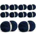 10 Pack Jumbo Chenille Yarn for Crocheting, #10 Super Bulky Baby Soft Yarn for Hand Knitting, 220 yds /70.5 oz Fluffy Chunky Knit Throw Blanket Yarn (Denim Blue) - color: Denim Blue