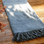 Fishers Finery 100% Pure Cashmere Fringe Throw, 445 GSM Weight, with Gift Box (Smoke Grey) - color: Smoke