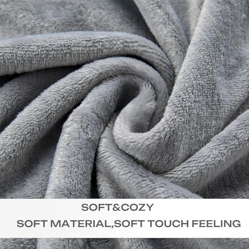 JIAHANNHA Grey Throw Blankets,Fleece Blanket Throw Size 50"×60",Super Soft Cozy Plush Light Grey Blanket for Couch Sofa Bed,Flannel Lightweight Warm Bed Blankets - color: Grey, size: Throw(50"×60")