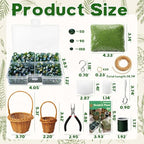 GUJYUYIF Green Glass Beads for Plant Making, Hanging Suncatchers Beading Kit for Jewelry Making DIY Craft Kit Plants Lover Gifts - color: Green