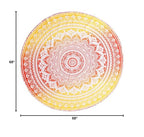Popular Handicrafts Round Tapestry Wall Hanging Ombre Hippie Mandala Bohemian Hippy Intricate Indian Tapestries Tablecloth 68 Inches (173cm) Black Grey & Yellow - color: Black Grey and Yellow