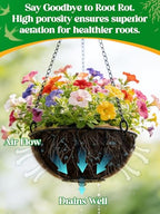 ANPHSIN 4Pcs 14inch Coconut Liners for Hanging Baskets Planters - Made of 100% Natural Coco Coir Fiber, Thick Breathable Round Liner for Outdoor Porch Garden Flower - size: 14in