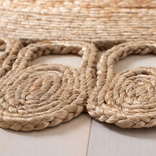 SAFAVIEH Natural Fiber Round Collection 7' Round Natural NFB252A Handmade Boho Country Charm Jute Area Rug - size: 7' (Round)